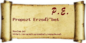 Propszt Erzsébet névjegykártya