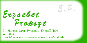 erzsebet propszt business card